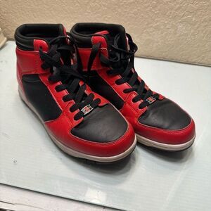 FUBU Mens' Size 8 Black and Rex Leather High Top Sneakers